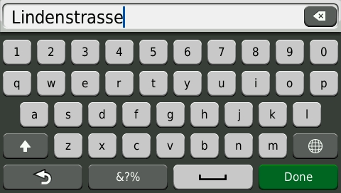 GARMIN Dezl 560 - Text Entry