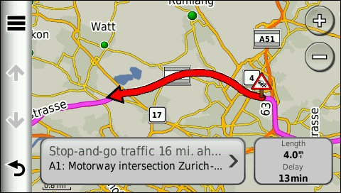 GARMIN Dezl 560 - Traffic incident on map