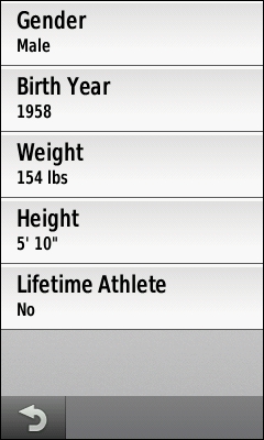 GARMIN Edge 1000 - User Profile