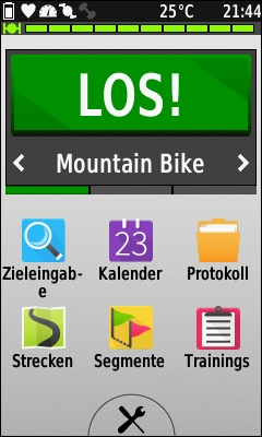 GARMIN Edge 1000 - Hauptseite im Hochformat