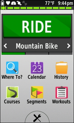 GARMIN Edge 1000 - Main page in portrait format