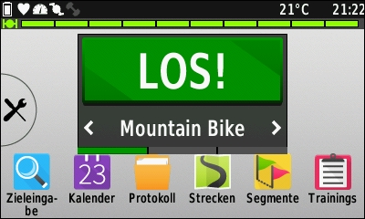 GARMIN Edge 1000 - Hauptseite im Querformat