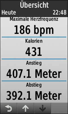 GARMIN Edge 1000 - Aktivitaeten-Protokoll (3 von 3)