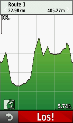 GARMIN Edge 1000 - Rundstrecke Hoehenprofil
