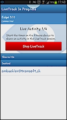 GARMIN Connect Mobile - Live Tracking