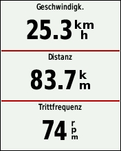 GARMIN Edge 510 Anzeige mit 3 Datenfelder