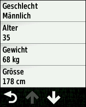 GARMIN Edge 510 Benutzer-Profil