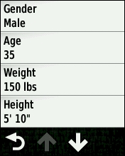 GARMIN Edge 510 User Profile