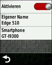 GARMIN Edge 510 Bluetooth-Einstellungen