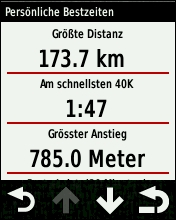 GARMIN Edge 510 Persoenliche Bestzeiten
