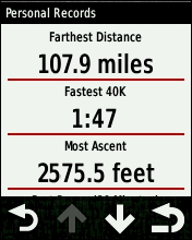 GARMIN Edge 510 Personal Records