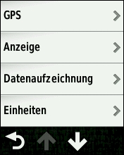 GARMIN Edge 510 System-Einstellungen (1 von 2)