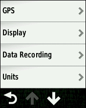 GARMIN Edge 510 System Settings (1 of 2)