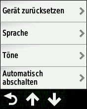 GARMIN Edge 510 System-Einstellungen (2 von 2)