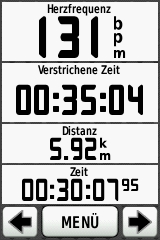 GARMIN Edge 800 Anzeige mit 4 Datenfelder