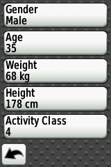 GARMIN Edge 800 User Profile