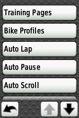 GARMIN Edge 800 Bike Settings (1 of 2)
