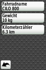 GARMIN Edge 800 Fahrrad-Profil