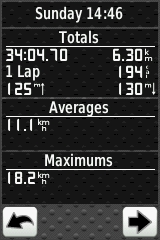 GARMIN Edge 800 History Details