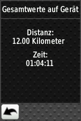 GARMIN Edge 800 Protokoll Summen