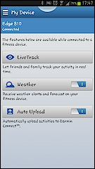 GARMIN Connect Mobile - Settings