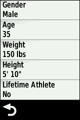 GARMIN Edge 810 User Profile