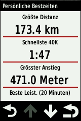 GARMIN Edge 810 Persoenliche Bestzeiten