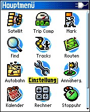 GARMIN eTrex Summit HC main menu