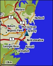 GARMIN etrex 30 - Grundkarte - Beispiel Sydney, Australien