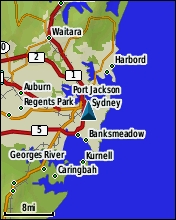 GARMIN etrex 30 - Base Map - Example Sydney, Australia