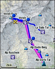 GARMIN etrex 30 - Detailkarte - Beispiel Topo Schweiz V3 mit Rasterdarstellung