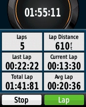 GARMIN etrex 30 - Stop watch with split times (lab)