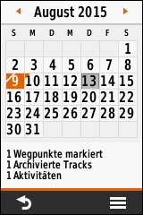 GARMIN eTrex Touch 25/35 - Kalender