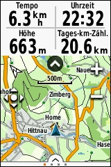 GARMIN eTrex Touch 25/35 - Topografische Europakarte Detail mit Anzeige