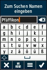 GARMIN eTrex Touch 25/35 - Texteingabe