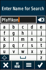 GARMIN eTrex Touch 25/35 - Text entry