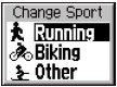 GARMIN Forerunner 205 change sport