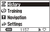 GARMIN Forerunner 305 main menu
