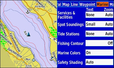GARMIN GPSMAP 276Cx - Marine Mode Map Settings