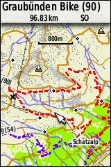 GARMIN GPSmap 62 / 62s / 62st topografische Karte der Schweiz, Beispiel 