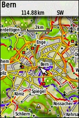 GARMIN GPSmap 62 / 62s / 62st topografische Karte der Schweiz, Beispiel 