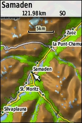 GARMIN GPSmap 62 / 62s / 62st topografische Karte der Schweiz, Beispiel 