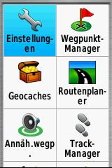 GARMIN GPSmap 62 / 62s / 62st Hauptmenu (1 von 4)