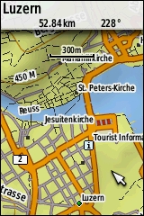 GARMIN GPSmap 62st topografische Europakarte Beispiel Luzern