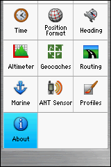GARMIN GPSmap 64 / 64s / 64st - Settings in alternative view (2 of 2)