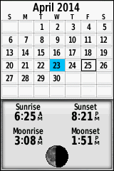 GARMIN GPSmap 64 / 64s / 64st - Sun / Moon