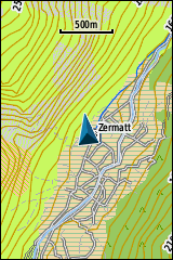 GARMIN GPSmap 64st - Topographic map of Europe example Zermatt