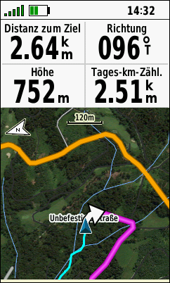 GARMIN GPSMAP 66s/st/sr/i - Route auf BirdsEye