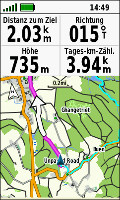 GARMIN GPSMAP 66s/st/sr/i - Route auf Karte