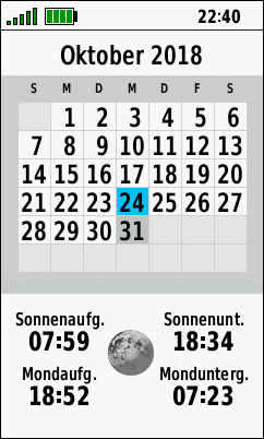GARMIN GPSMAP 66s/st/sr/i - Sonne / Mond